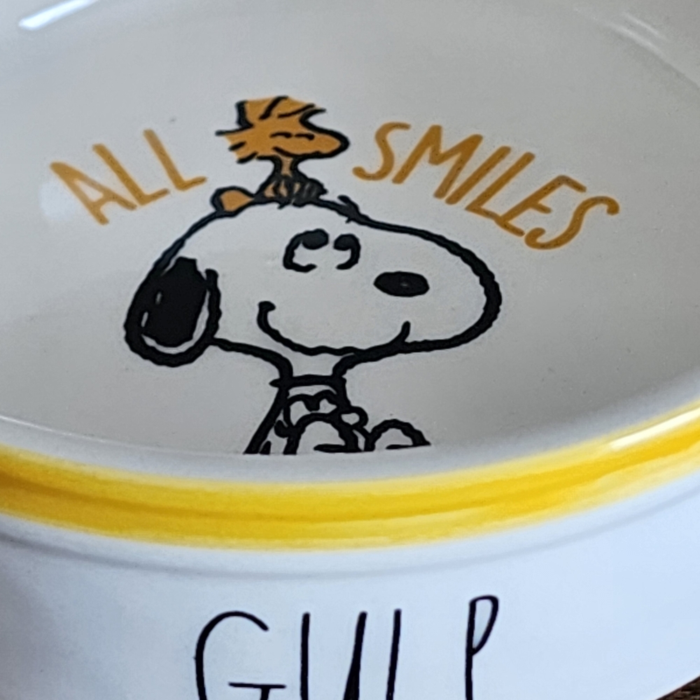 Snoopy Dog Bowl with Yellow Rim - Picture 5 of 5